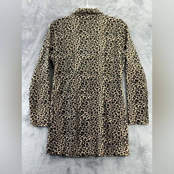 VTG Entrancy Leopard Button Shirt Teddy Jacket Lightweight USA Small Y2K 80s 90s - Picture 13 of 16